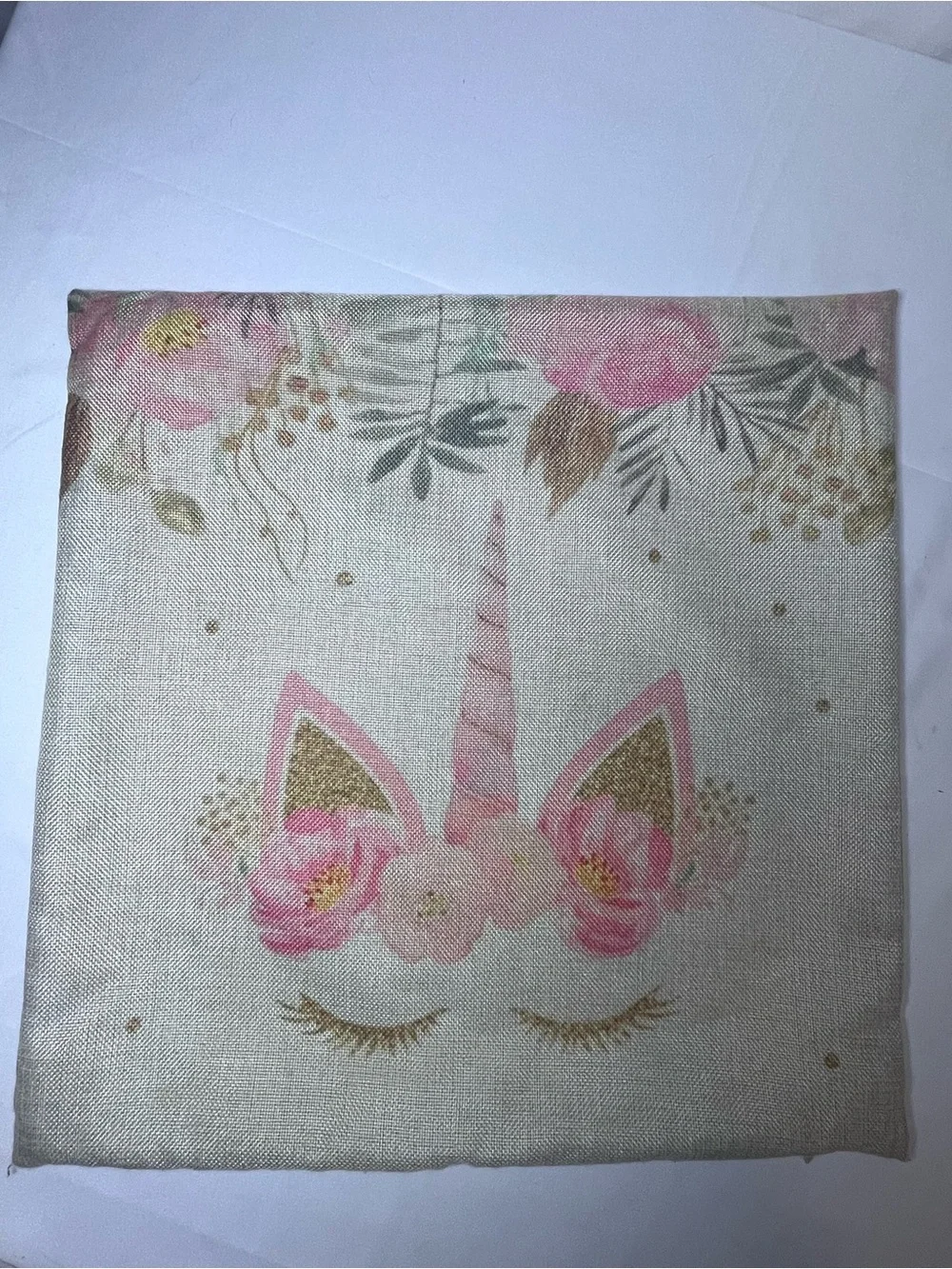 Pastel Unicorn Floral Throw Pillow Cases Set